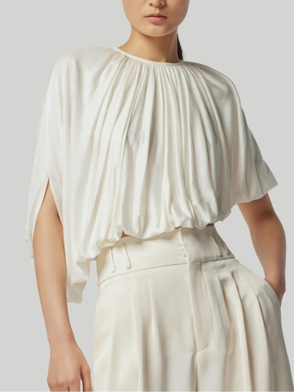 Altuzarra Black Draped Asymmetric Top